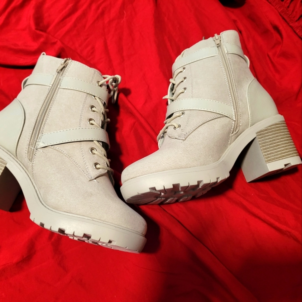 Cream Colored Ankle Boots